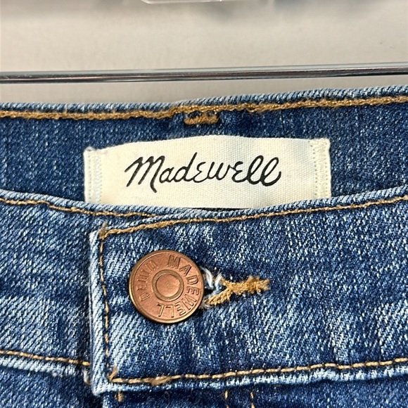 NWT Madewell Slim Wide Leg Crop Raw Hem High Rise Jeans Size 35 - Picture 8 of 15